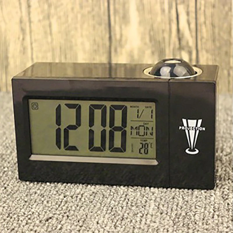 Projection Alarm Clock Digital Lcd Display Voice Talking Table Clocks