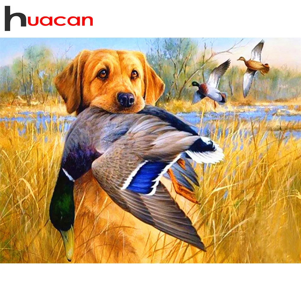

Huacan 5D DIY Diamond Painting Animal Dog Rhinestone Picture Full Square Embroidery Sale Diamond Mosaic Home Decor Gift