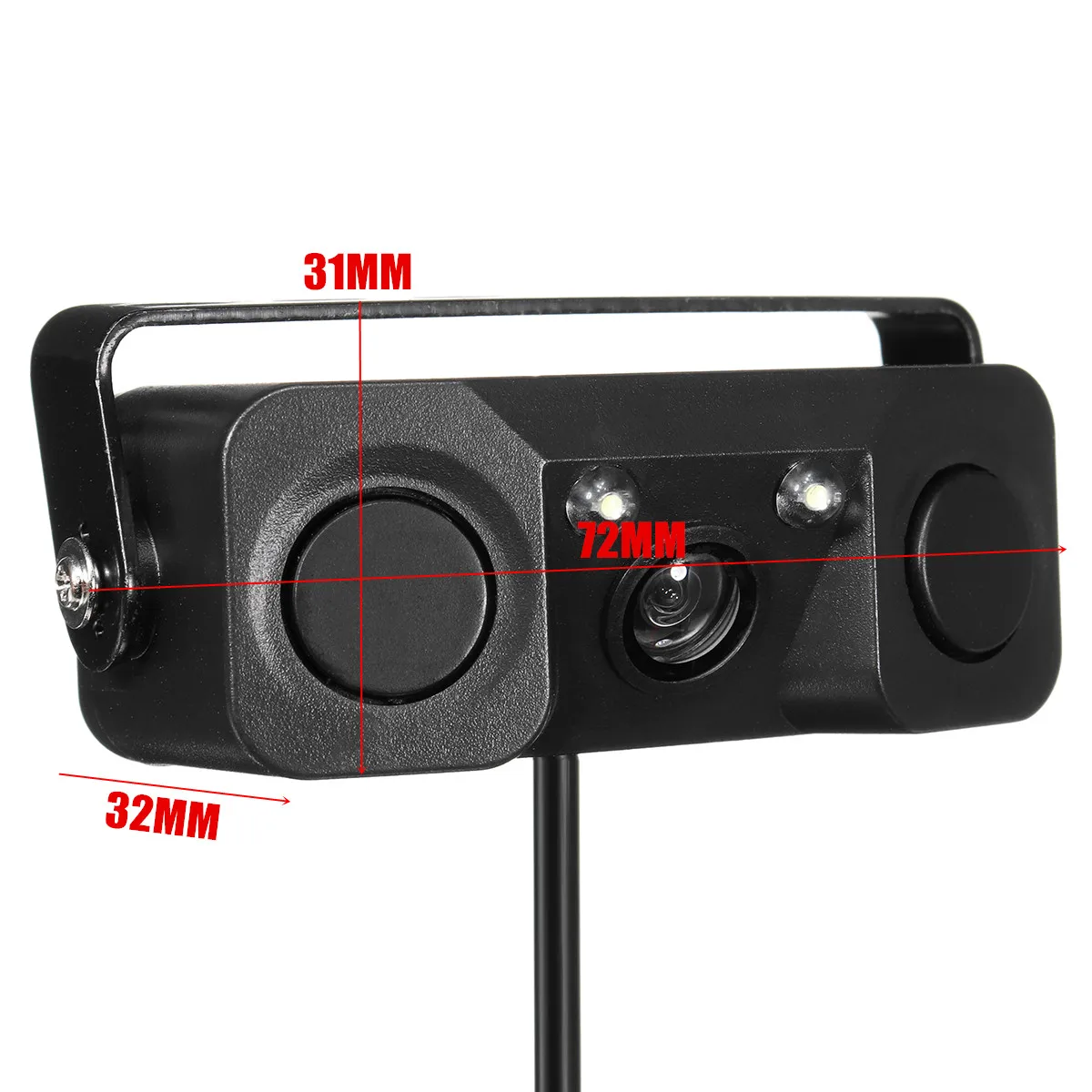 3 in 1 LED Angle of 170 Car Reversing Rearview Camera With Backup Radar Parking Sensor Waterproof Class IP67 Video Type NTSC/PAL