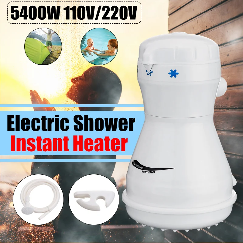 

ST-04 3800W~5400W 110V/220V Electric Shower Head 3 Temperature Instant Hot Water Heater Hose Bracket