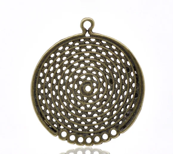 

20 Bronze Tone 1to7 Holes Round Connectors 34x31mm (B13244) yiwu