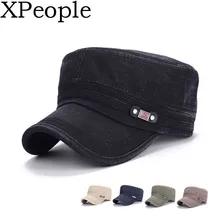 XPeople модная одноцветная унисекс облегающая армейская Военная Кадетская Кепка Кадетская армейская моющаяся хлопковая Базовая Кепка в стиле милитари