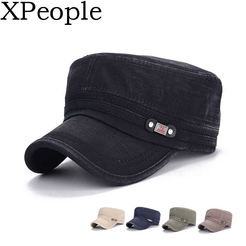 XPeople модная однотонная Кепка унисекс армейская Военная для курсантов хлопковая