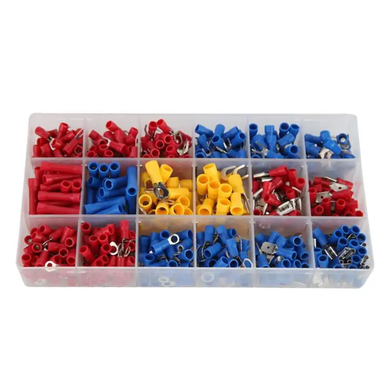 

520/200pcs 6.35mm 22-16AWG 16-14AWG Female Male Electrical Wiring Cable Connector Terminals Crimp Quick Splice Insulated Tool