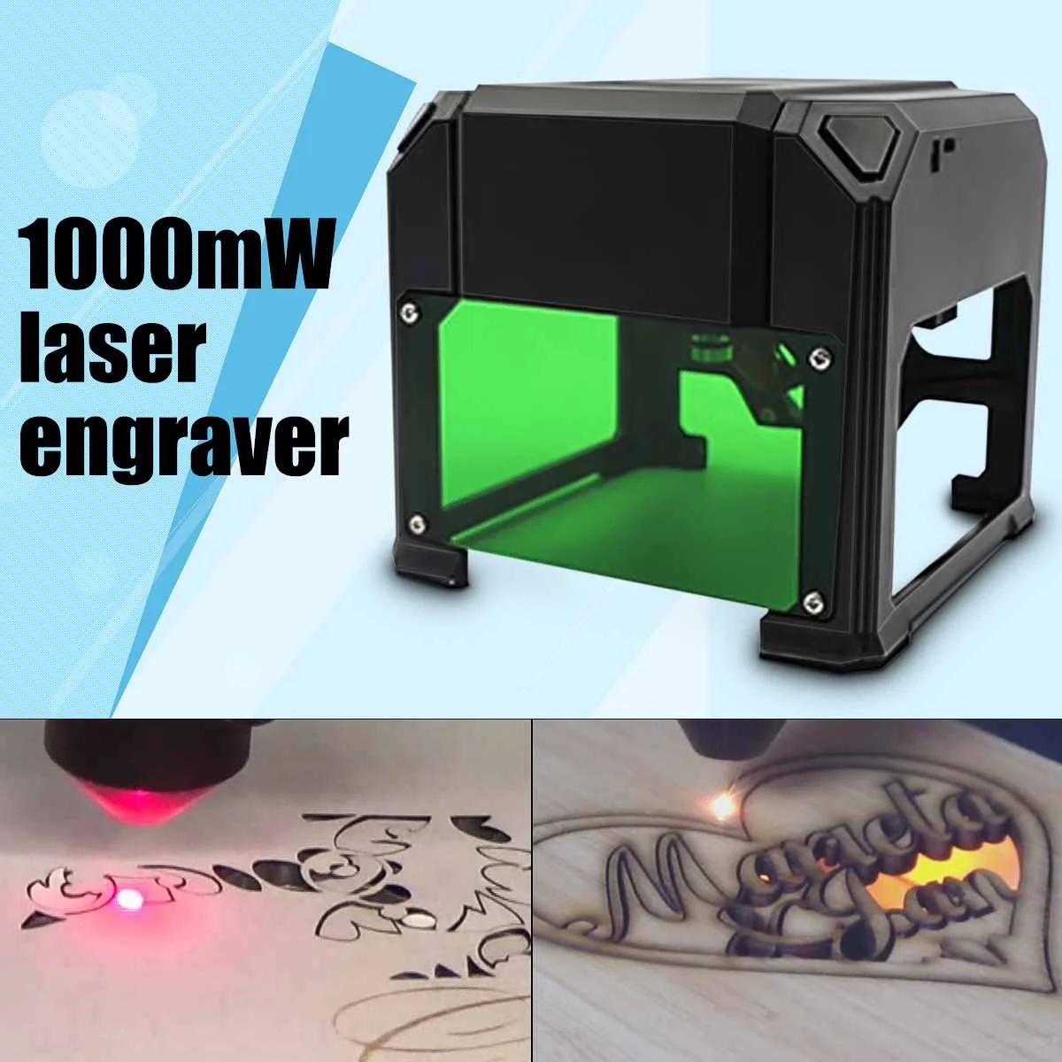 

1000mW Desktop USB Laser Engraver DIY Logo Mark Printer CNC Cutter Laser engraving Machine Engraving Range 80x80mm