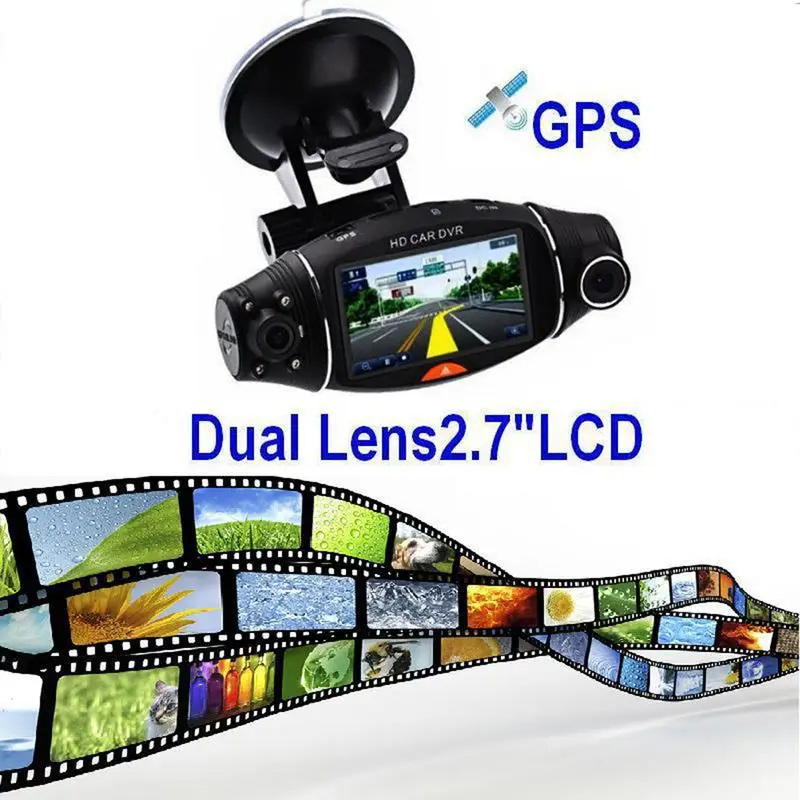R310 Автомобильный видеорегистратор камера gps двойная HD 1080 P ночное видение двойной
