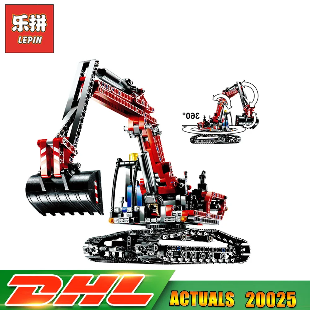 

Lepin 20025 Genuine Technic The Red Engineering Excavator Building Blocks Bricks Toys for children Compatible LegoINGLY 8294