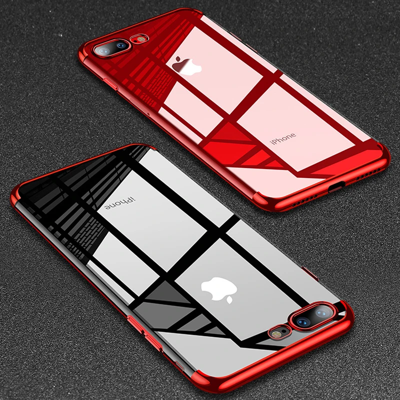 

Soft TPU Plating Case for iphone X XS Max XR Ultra Thin Case for iphone X 7 8 6 6S Plus 5 5S SE Silicone Colored Frame Cover