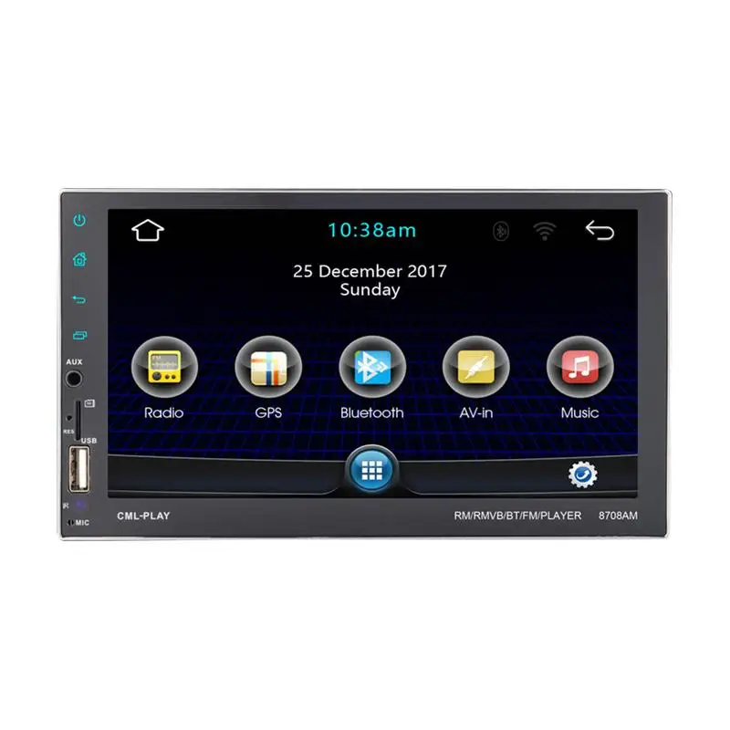 

Universal DC12V 2DIN 7''1080P Touch Screen QUAD-core Android 7.1 GPS Navigation Bluetooth Player WiFi Radio MP5 Rear View Camera