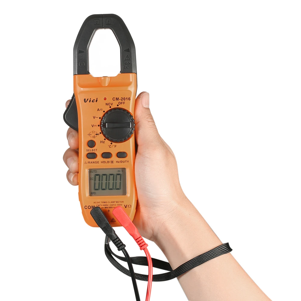 

Vici Hand-held LCD Digital Clamp Meter Multimeter AC/DC Voltage AC/DC Current Capacitance Continuity Test Temperature Resistance