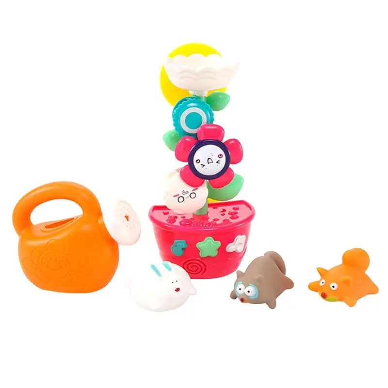 Buy 5 Pcs Bath Toys Cute PVC Flower Shaped Bathtub