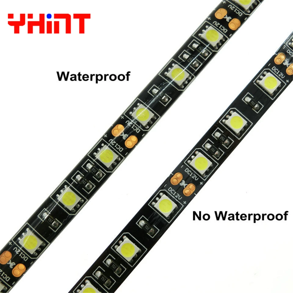 DC12v СВЕТОДИОДНАЯ лента SMD 5050 RGB белая гибкая светодиодная Черная печатная плата IP20