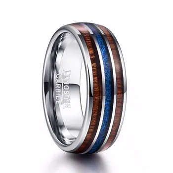 

Vermiculite Kuckle Ring For Anniversary Party Wood Inside Tungstend Steel Ring For Men Birthday Wedding Accessories