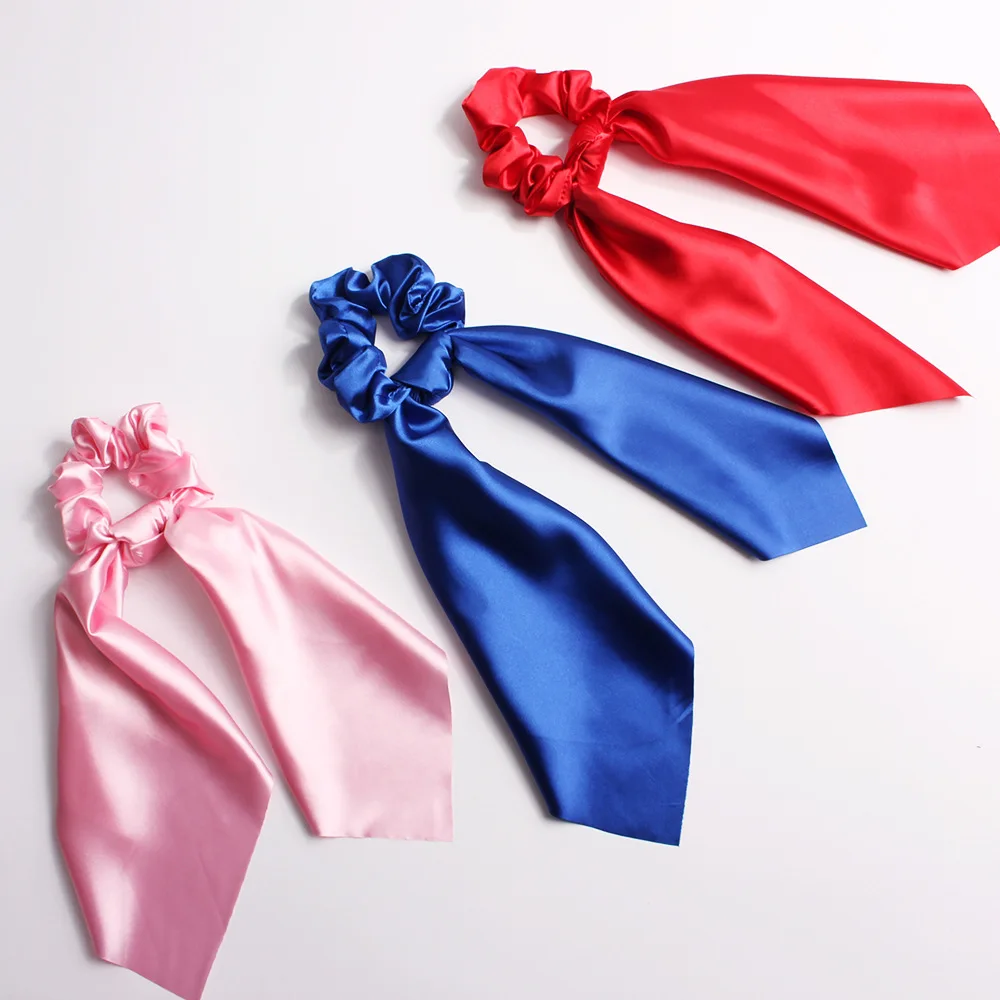 1pcs 2019 Streamers Elastic Scrunchie Hair Bands Women Solid Color Hair Rings Bow Hair Accessories Daily Headwear Hair Ribbon 1pcs 2019 Streamers Elastic Scrunchie Hair Bands Women Solid Color Hair Rings Bow Hair Accessories Daily Headwear Hair Ribbon