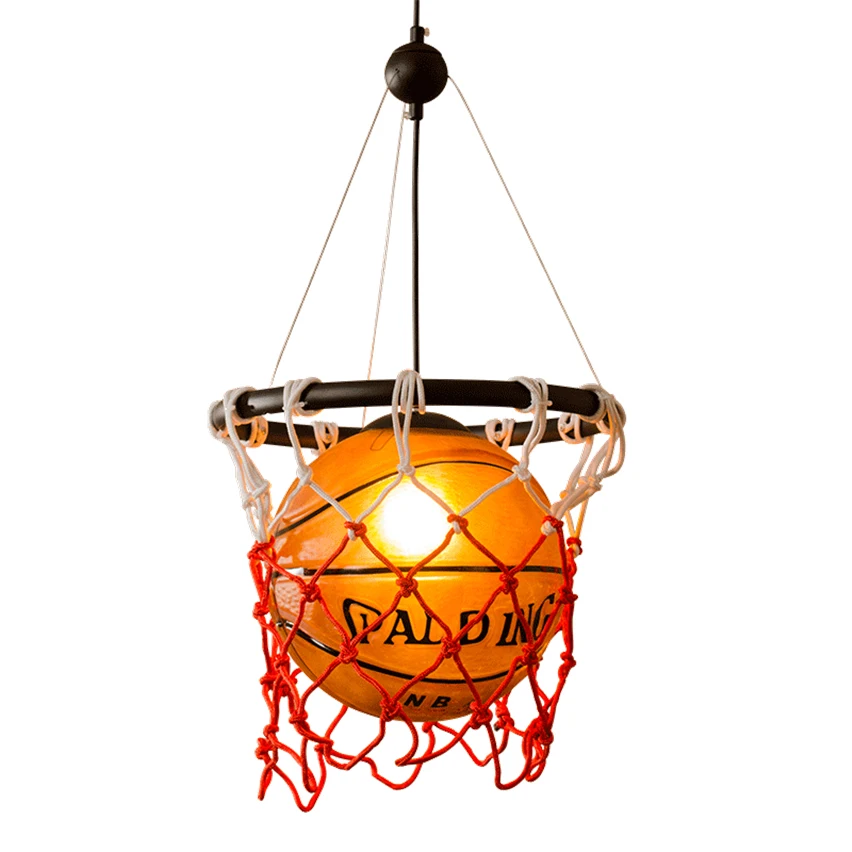 American Vintage LED Chandelier Sport Theme Bar Football Pendant Lamps