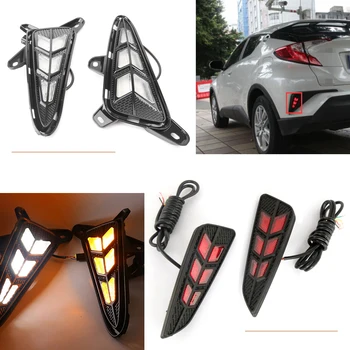 

For Toyota CHR CH-R 2018 DC 12V 4Pcs LED Daytime Running Fog Lights+Brake Rear Tail Lights Taillight Lamp