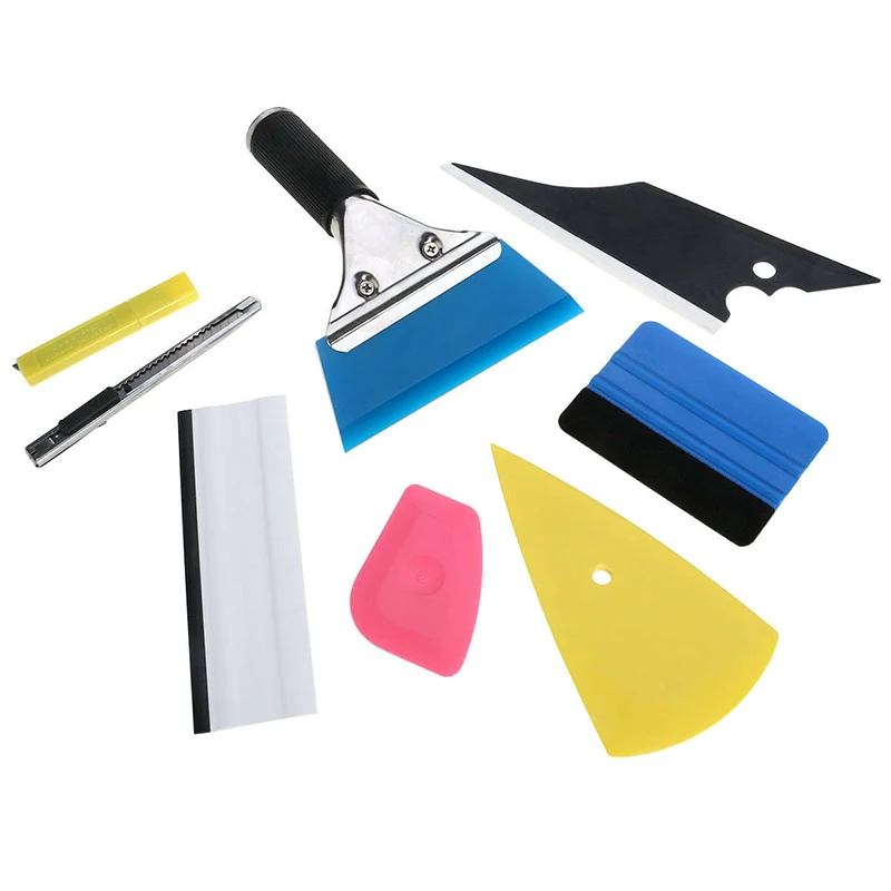

8pcs Window Tint Tool Kit Vinyl Car Wrap Stickers Tool Set Auto Car Accessories Carbon Foil Tinting Squeegee Film Cutter Knife