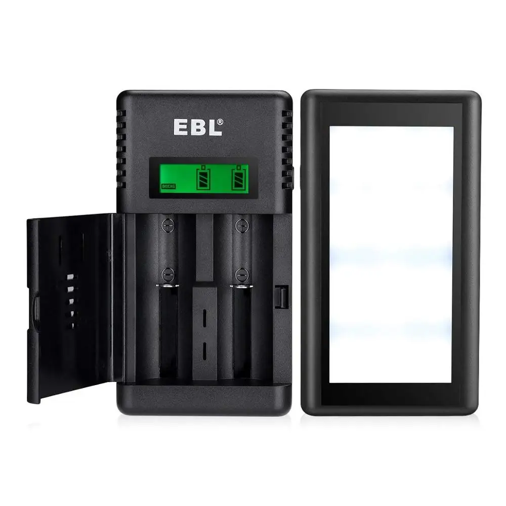 

EBL Smart Battery Charger 26650 18650 16340(RCR123A) 14500 Rechargeable Batteries LED Flashlight Emergency Light,Power bank
