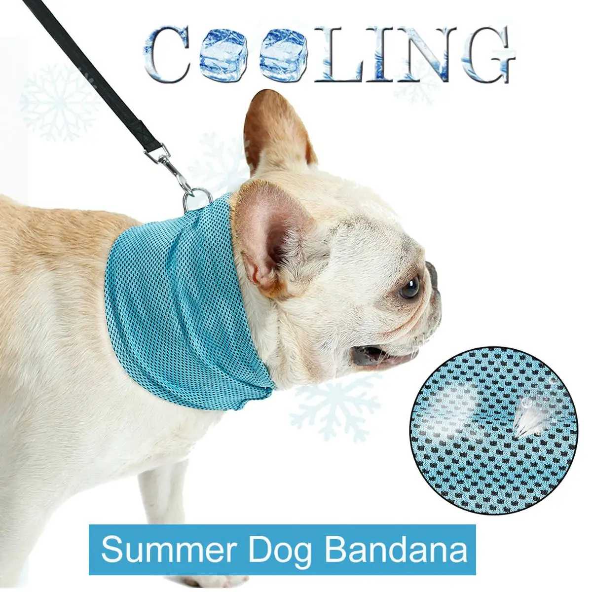 

Blue Pet Summer Cooling Pad Cat Dog Cold Scarf Law Kitten Doggie Cat Cooler Bandana for Pet Neck Outdoor Walking Towl S/M/L