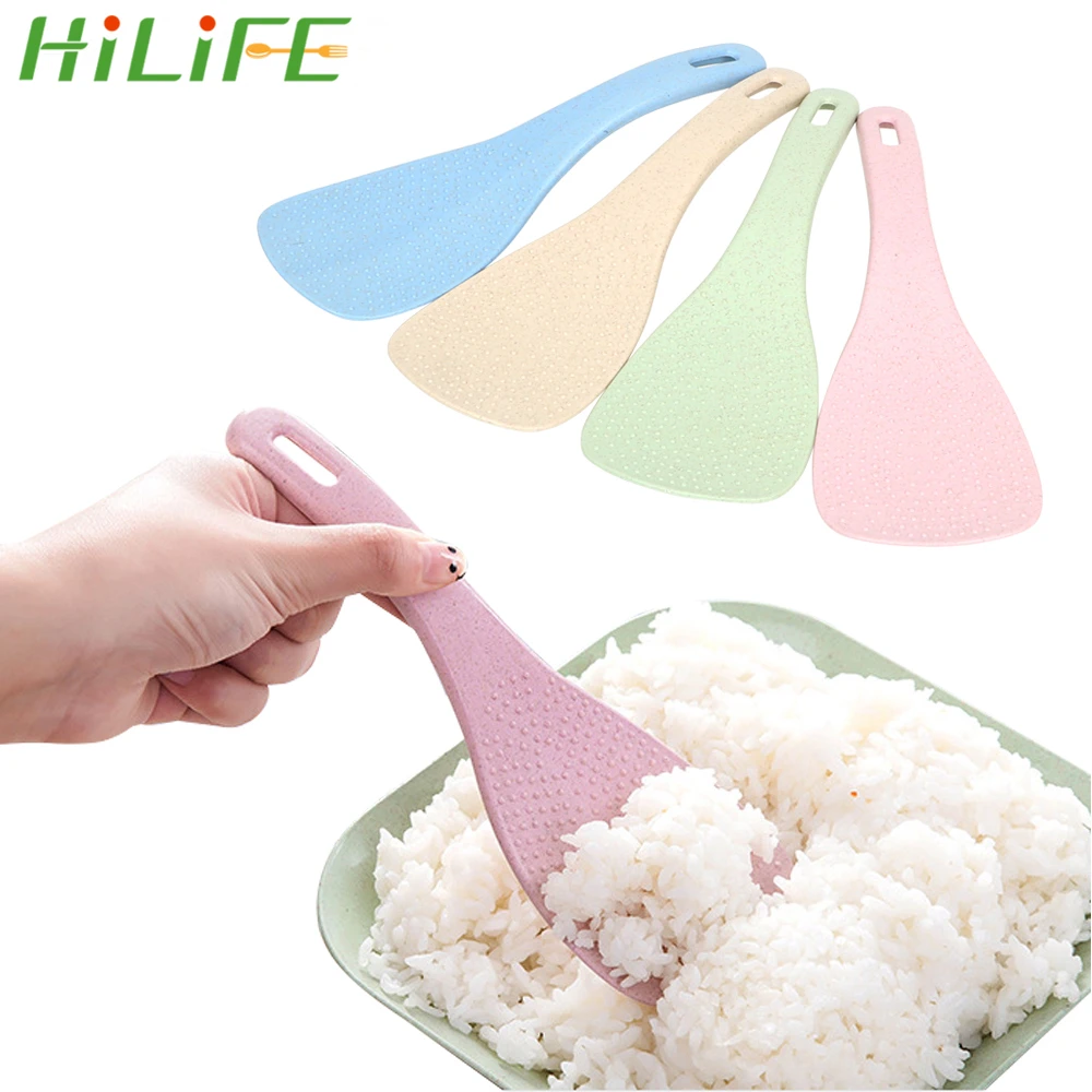 Hilife غير عصا جهاز طهي الأرز مجرفة ملعقة أرز أداة المطبخ القمح القش البلاستيك اكسسوارات المطبخ Rice Scoop Aliexpress