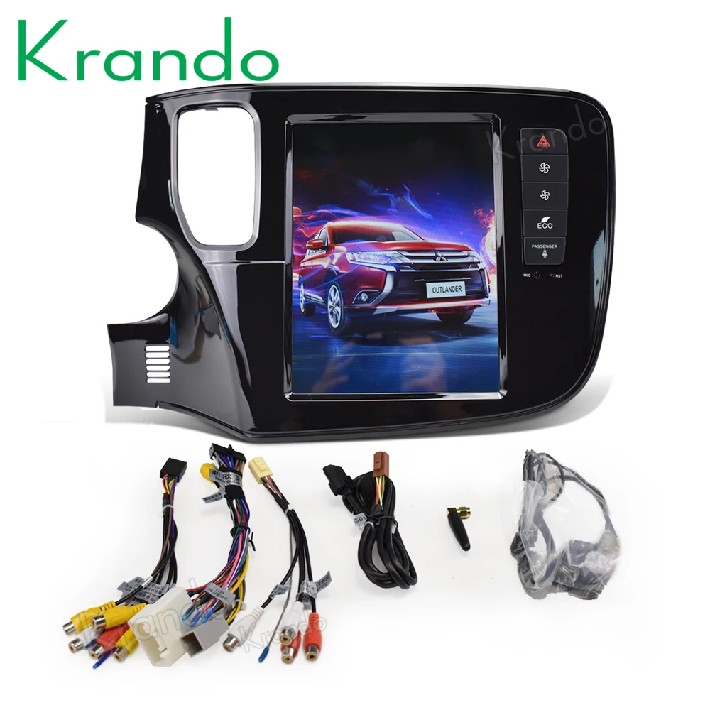 Best Krando Android 8.1 10.4" Tesla Vertical screen car radio player gps for Mitsubishi Outlander 2015-2018 navigation multimedia 1