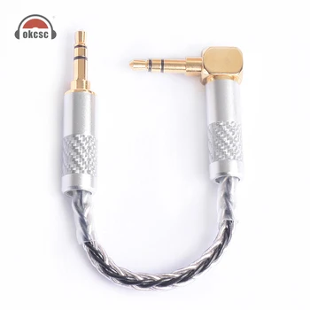 

Okcsc 8 Cores Ofc Audio Cable 3.5mm Elbow Male To 3 .5mm Straight Male Output Aux Adapter Cables For Players Headphone Amplifier