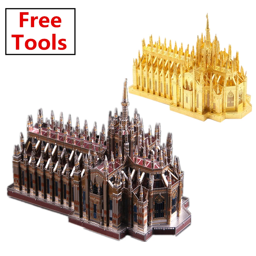 MMZ MODEL Microworld 3D Metal Puzzle Milan Cathedral Duomo di Milano Build  Model Kits DIY 3D Laser Cut Jigsaw Toys adult Gift