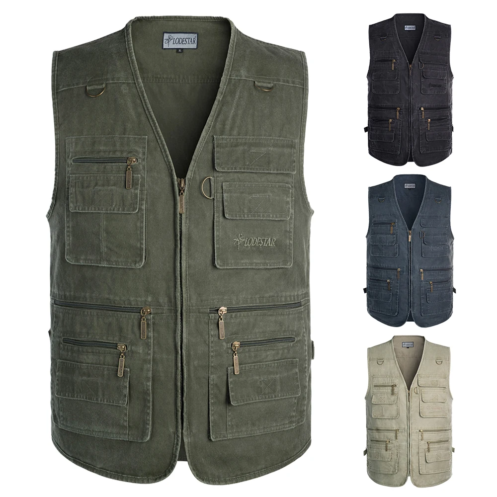 Outdoor Fishing Vests Waistcoat Sleeveless Zipper Fishing Jacket Multi