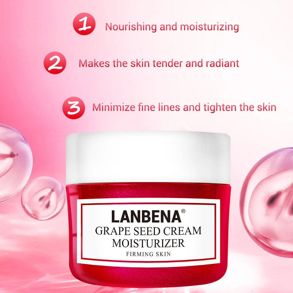 Lanbena Grape Seed Facial Cream Lifting Firming Deeply Repairing Nourishing Protecting Revitalizing Tighten Skin Face Care 40g