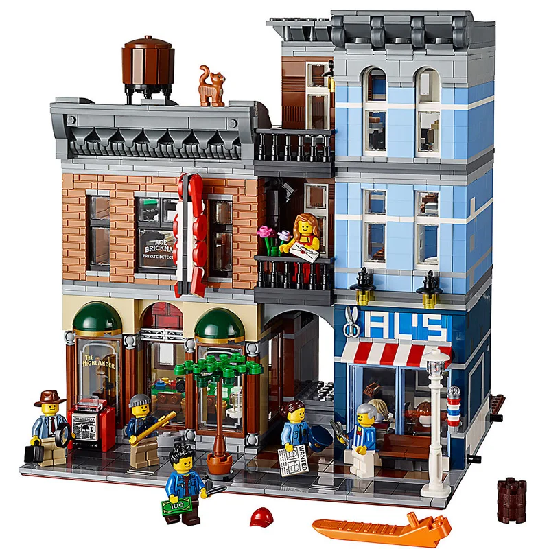 

The Detective's Office Set Model Building Blocks Bricks Educational Toys for Children Compatible legoings 10246 15011