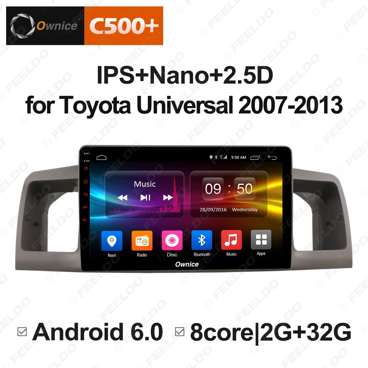 Best LEEWA 9" Android 8.1 8-Core/DDR3 2G/32G/Support 4G LTE Car Media Player With GPS/FM/AM RDS For Toyota Universal 2007-2012 2