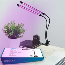 Светодиодный светильник для выращивания растений полного спектра с двумя головками для внутреннего теплицы освещение для выращивания растений адаптер для роста системы растений