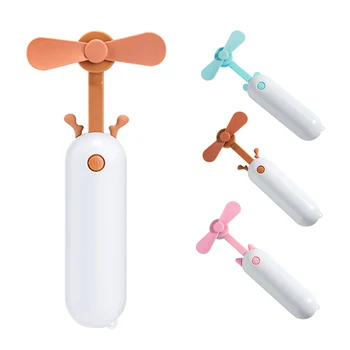 

SOONHUA Portable Mini Cute Handheld Fan USB Rechargeable Battery Operated Cooling Electric Fan Button operation