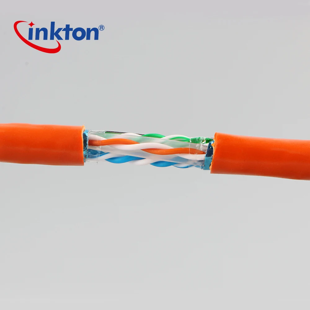 Cat6 Ethernet кабель 305 м 23AWG твердая голая медь 550 мгц общая фольга щит (FTP) оранжевый
