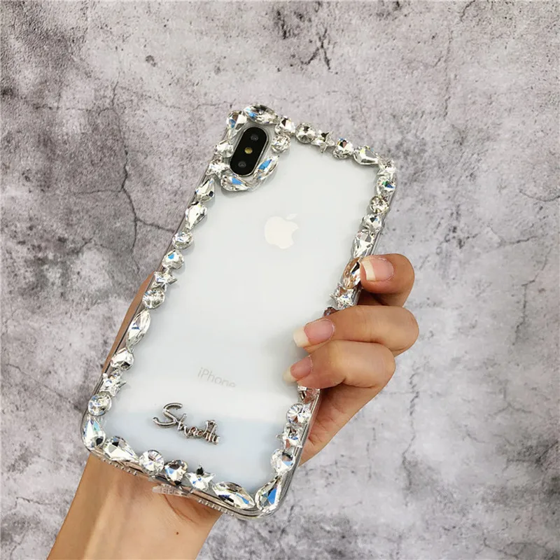 Lovebay Case For IPhone 6 6s 7 8 Plus Crystal Diamond Grain White Transparent For Iphone X XS Max XR Soft TPU Mobile Phone Shell Lovebay Case For IPhone 6 6s 7 8 Plus Crystal Diamond Grain White Transparent For Iphone X XS Max XR Soft TPU Mobile Phone Shell