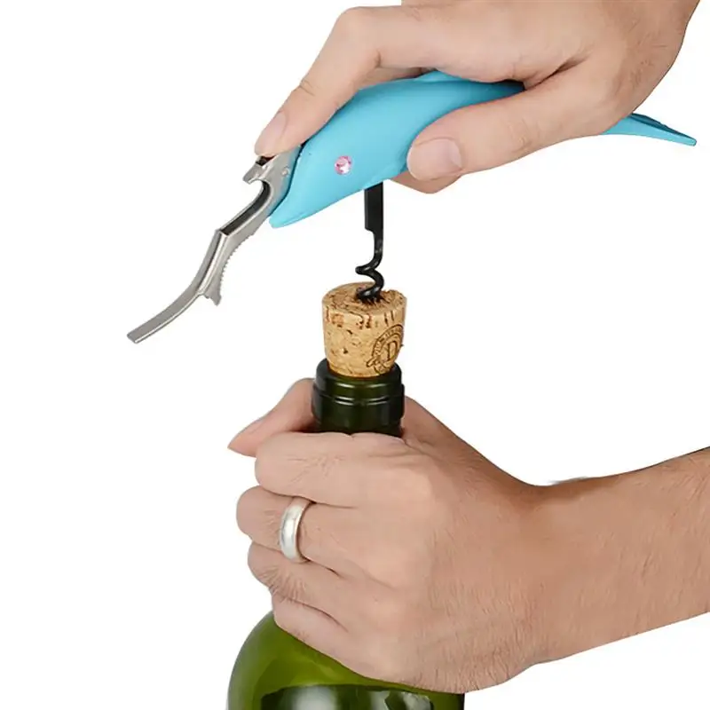 

Wine Bottle Opener High Quality Creative Dolphin Cork Screw Corkscrew MultiFunction Wine Bottle Cap Opener Beer Bottle Opener