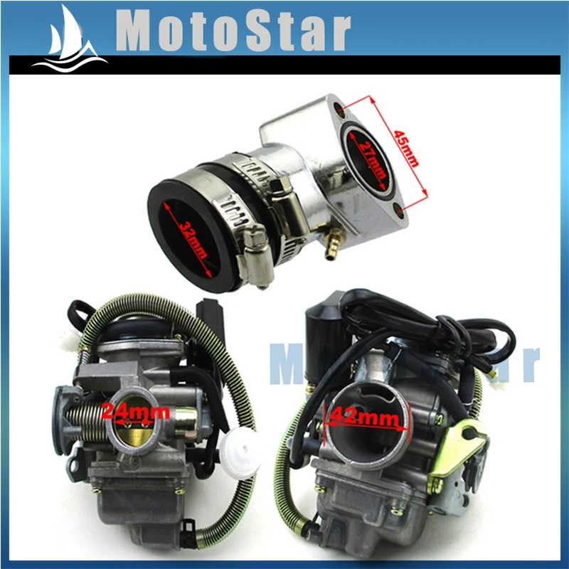 Впускная труба карбюратора PD24 для винтажной трубки Baja SC150 SC125 150cc GY6 150 BA150 AT150SS ATV DN150