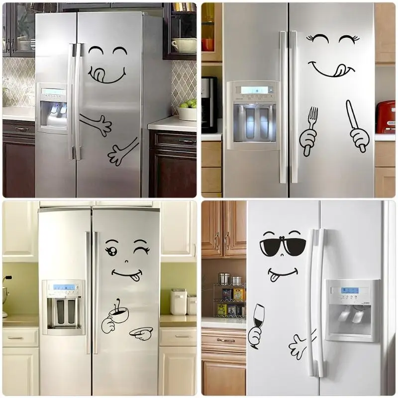 

Waterproof Self-Adhesive Smile Face Refrigerator Sticker DIY Wall Decals