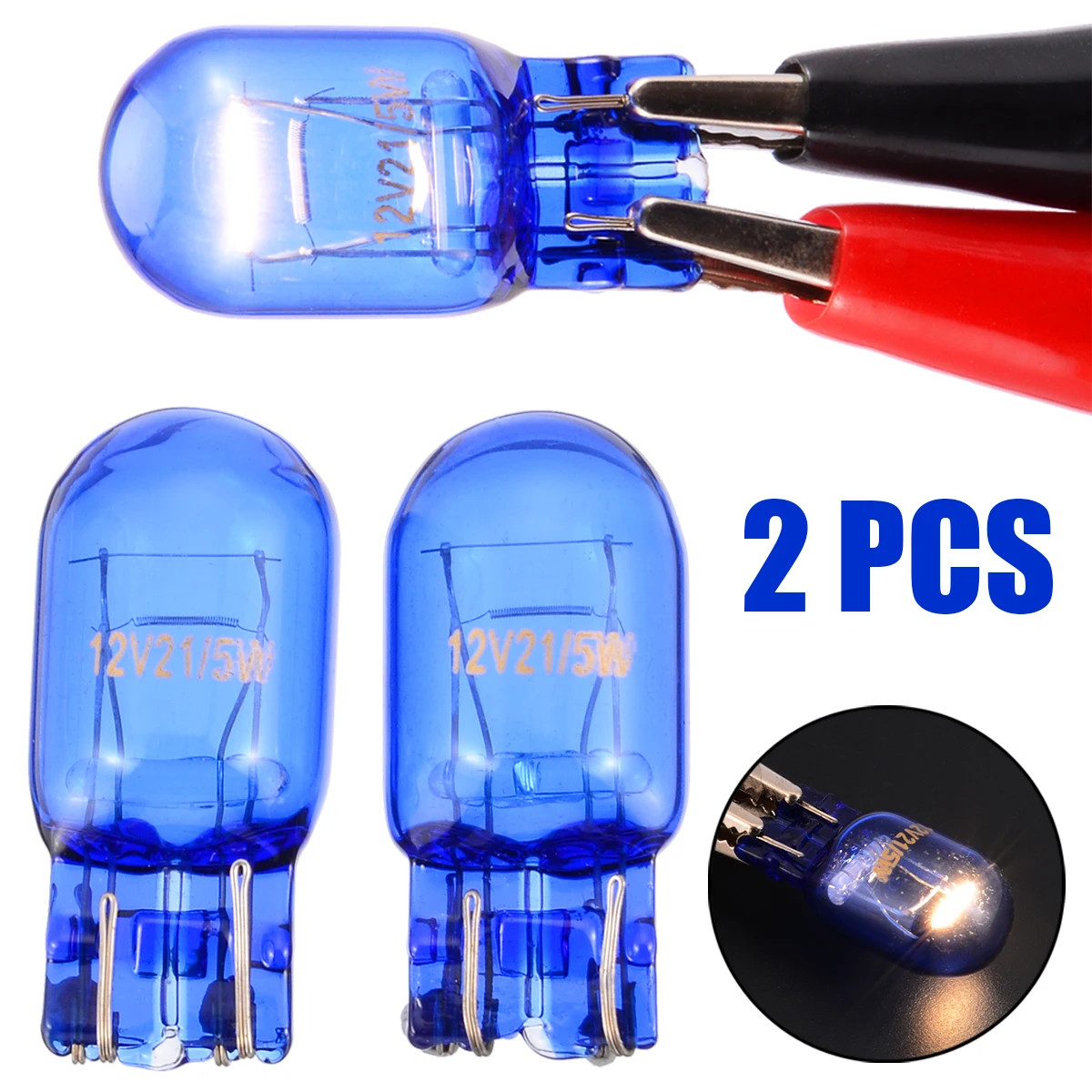 

2018 2pcs T20 7443 W21/5W Halogen White DRL Turn Signal Stop Brake Tail Light Bulb Car Lamp Light Headlight Bulbs