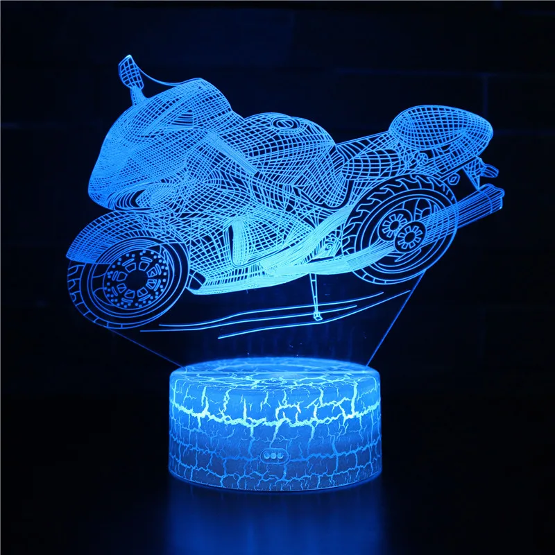 Мотоцикл 3d Ночник Новинка Led стерео декоративный стол 3D лампа креативный подарок