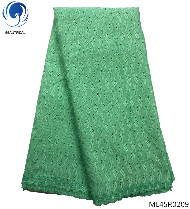 

BEAUTIFICAL polyester lace fabric african lace fabrics light green lace fabric latest quality 5yards/piece for man/woman ML45R02