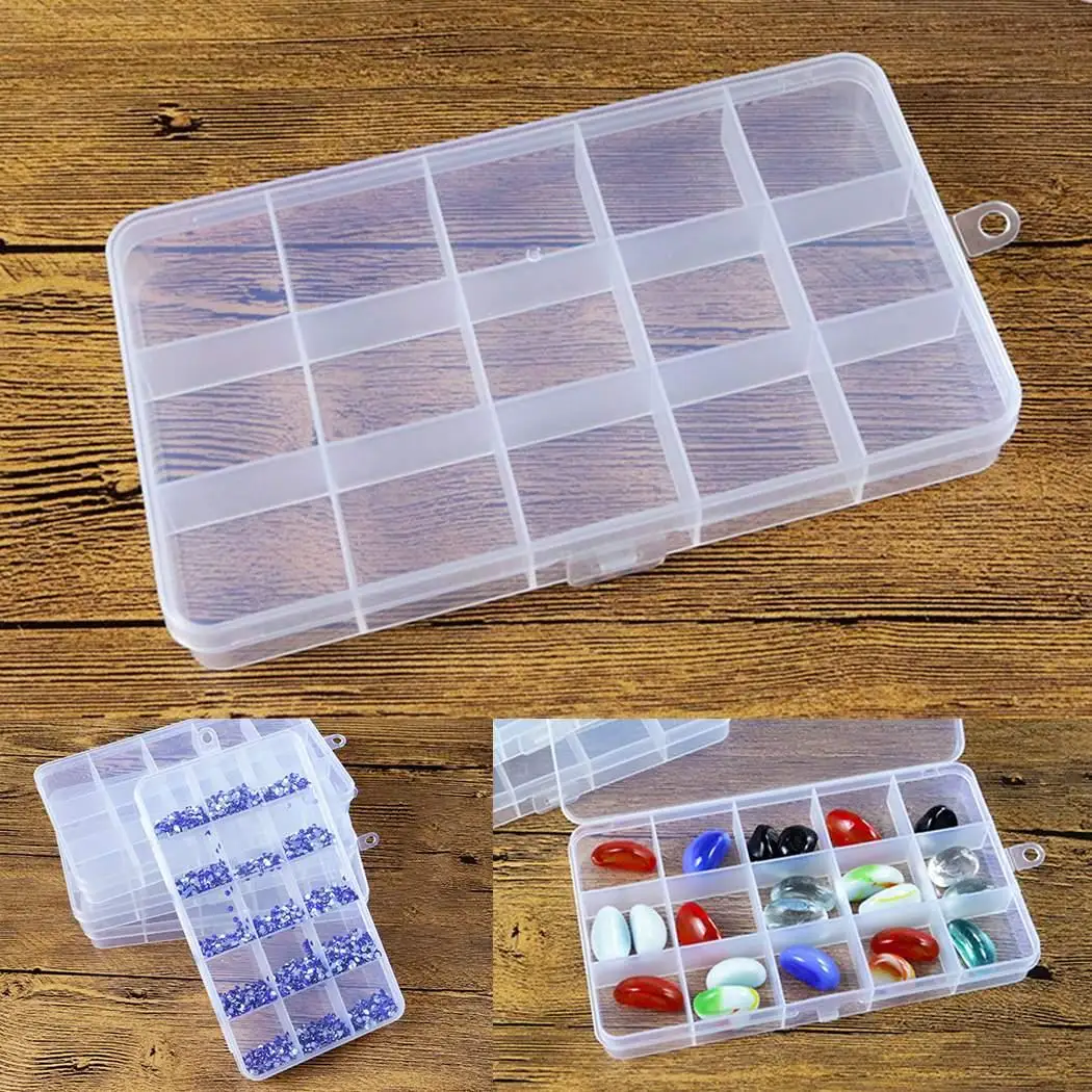 

Makeup Lightweight 15 Container Transparent Storage Storage Grids Box Durable Square