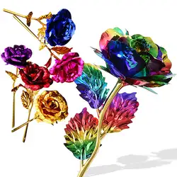 Многоцветный Покрытием роза Романтический День святого Валентина для любимой, подруги Best подарок искусственные и сушеные цветы