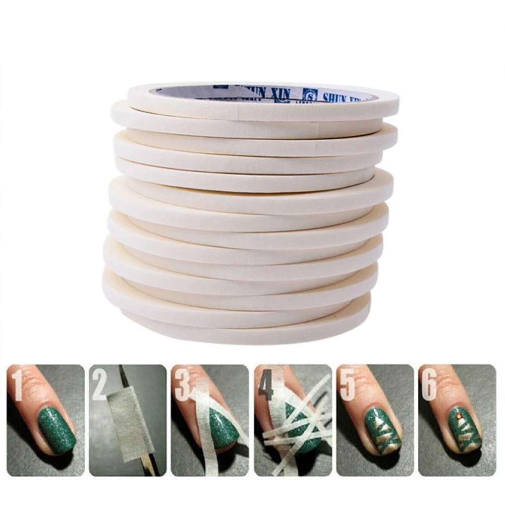 0,5 см* 17 м 1,2 см* 17 м маникюрные 3D кончики для маникюра ногтей лента в полоску рулоны белая лента наклейки для маскировки узор