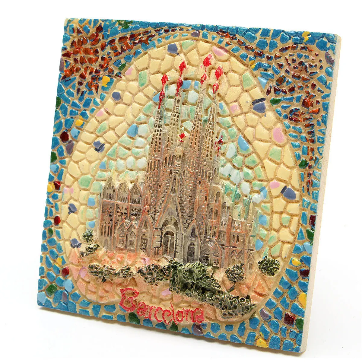 

1PC 6.1cm Spain Barcelona Sagrada Tourist Souvenir 3D Resin Mosaic Fridge Magnet