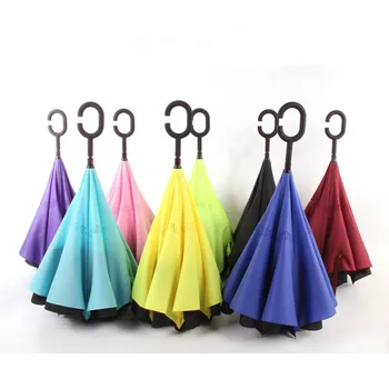 

Folding Reverse Umbrella Double Layer Inverted Windproof RainCarUmbrellasForWomenparaguasplegableparapluieparaguas invertido