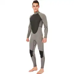 Realon 3 мм полный костюм Мужской гидрокостюм с стрейч CR длинный купальник с рукавами зимний теплый полнотелый купальник для серфинга