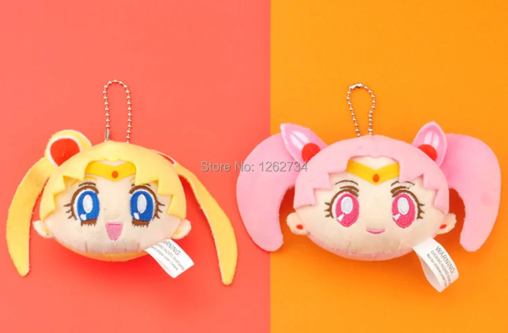 

Cute 2 Colors Sailor Moon 8CM Pendant Backpack Decoration Keychains Plush Doll Figure PCXB