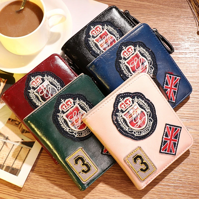 

2019 Flag Retro Style Ladies Wallet Student Male And Female Couples Two Fold Short Wallet Card Package