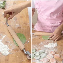 Буковая деревянная Скалка клецки для кожи, ролик фиксированный, экономичный инструмент для выпечки, аксессуары, Регулируемый ролик, кухонные инструменты